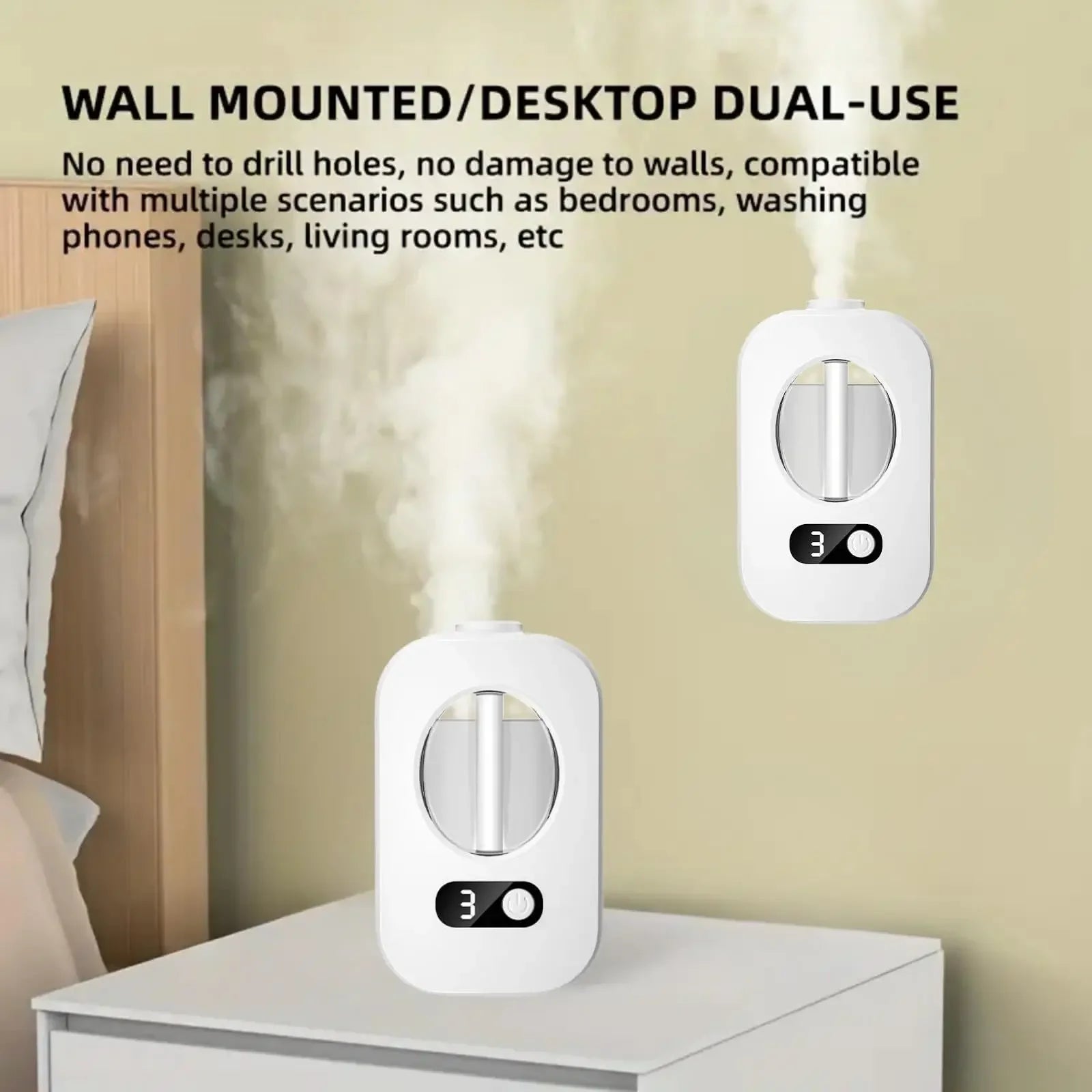 Automatic Desktop Aroma Diffuser — USB Rechargeable Atomizer with Replaceable Scent Cartridge
