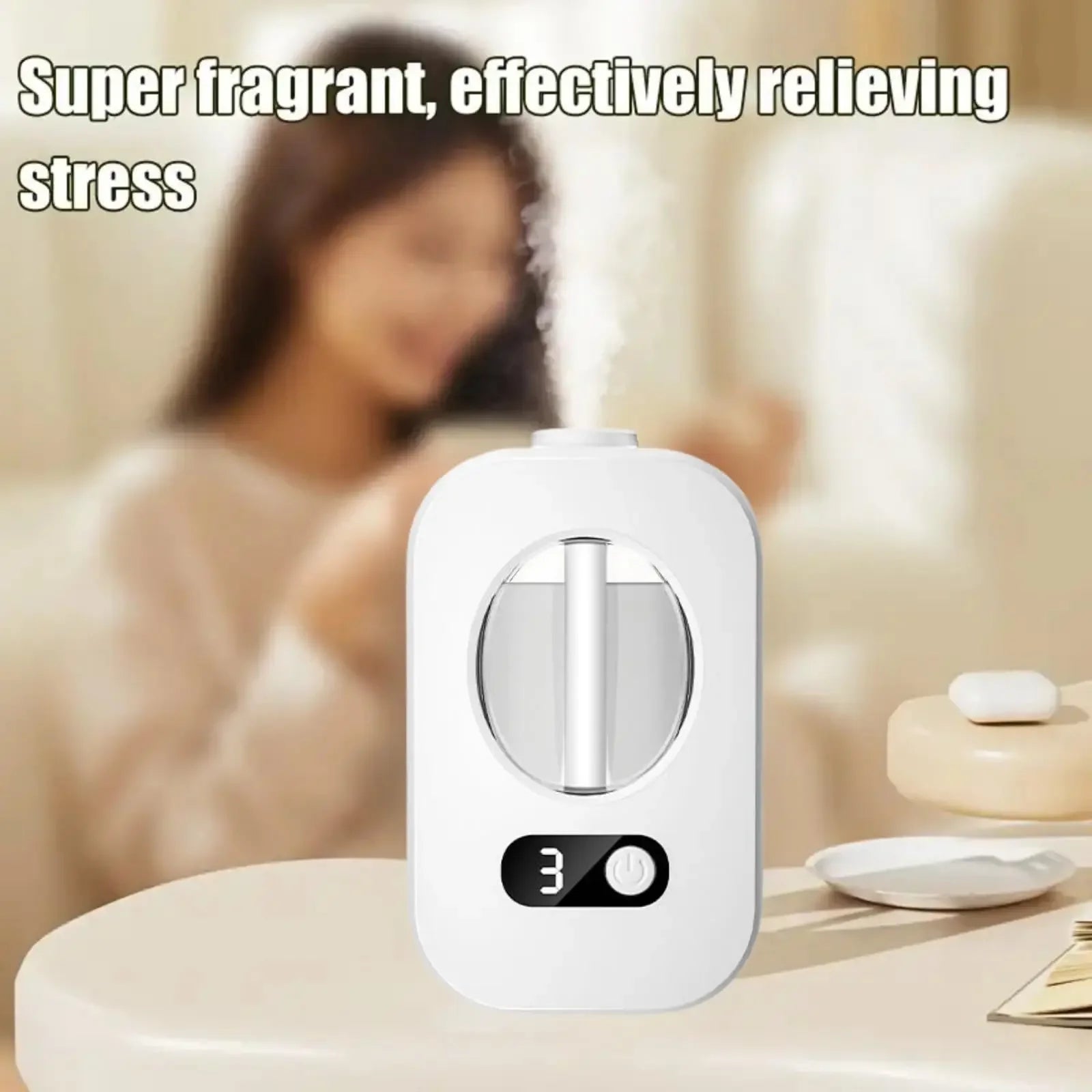 Automatic Desktop Aroma Diffuser — USB Rechargeable Atomizer with Replaceable Scent Cartridge