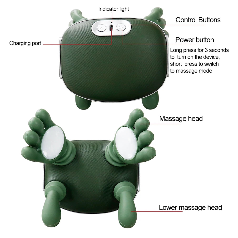 N7 Rechargeable Neck &amp; Shoulder Massager — 3-Level Bionic Kneading, Portable Home Massager