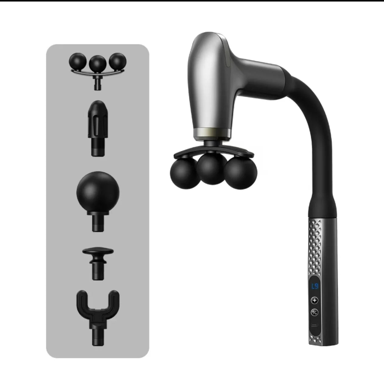 Smart Electric Faszienpistole – Rückenmassagegerät mit langem Griff, wiederaufladbares Perkussionsgerät