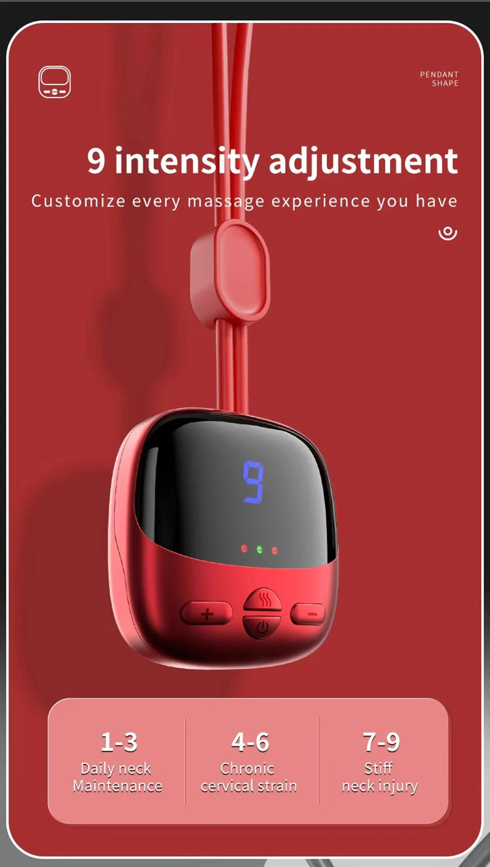 Mini Hanging Neck Massager — EMS Pulse Hot Compress, Rechargeable Cervical Pain Relief