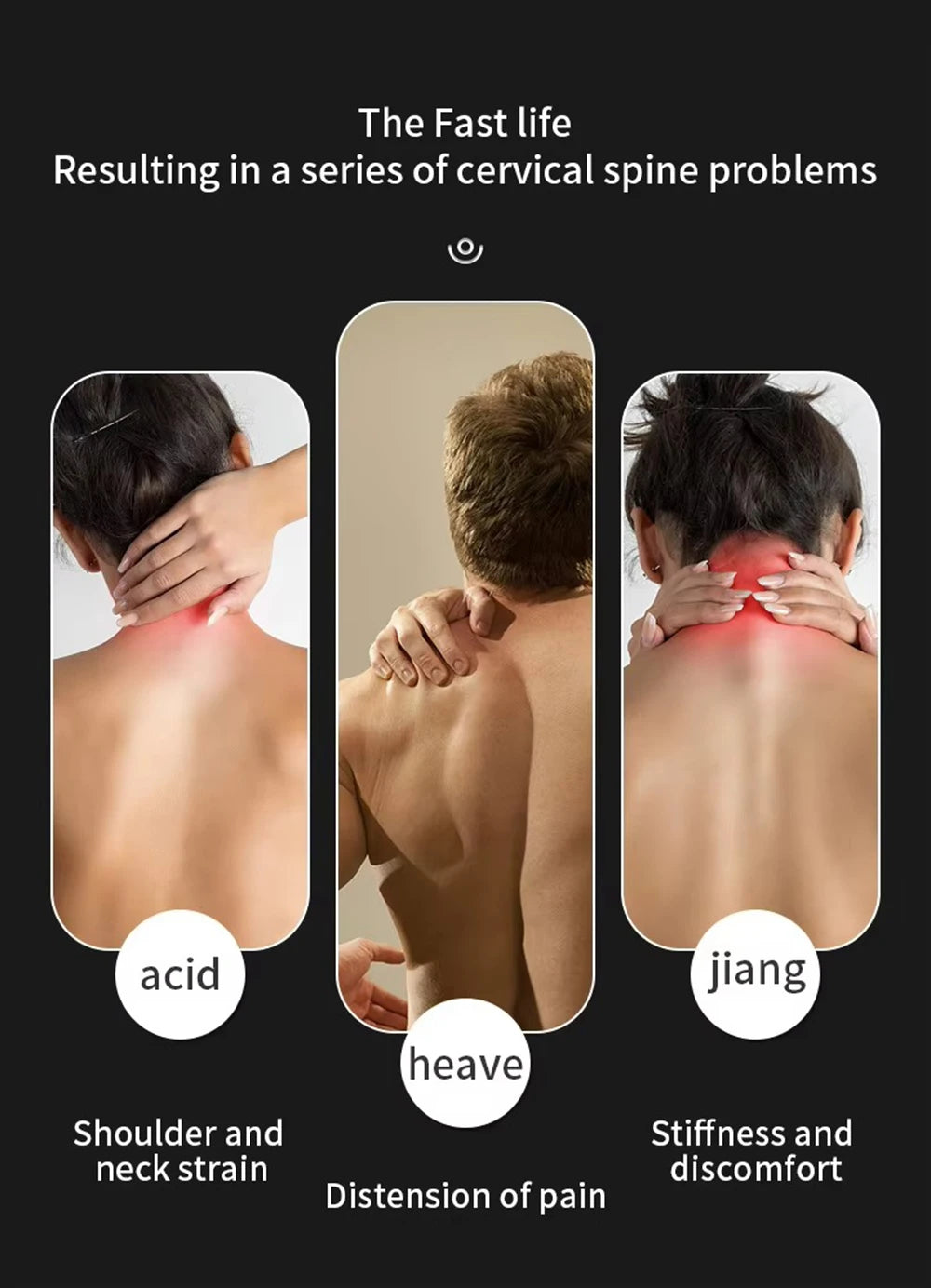 Mini Hanging Neck Massager — EMS Pulse Hot Compress, Rechargeable Cervical Pain Relief
