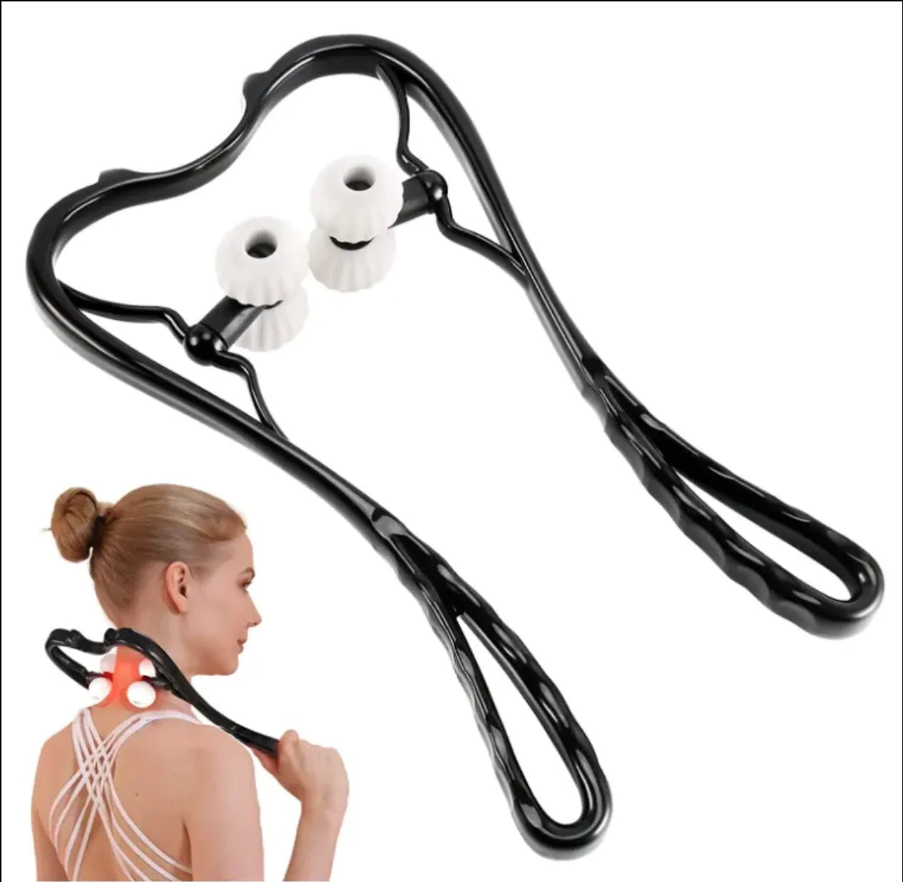 Multi-Functional Handheld Cervical Roller Massager — Neck, Shoulder &amp; Waist Kneading Tool