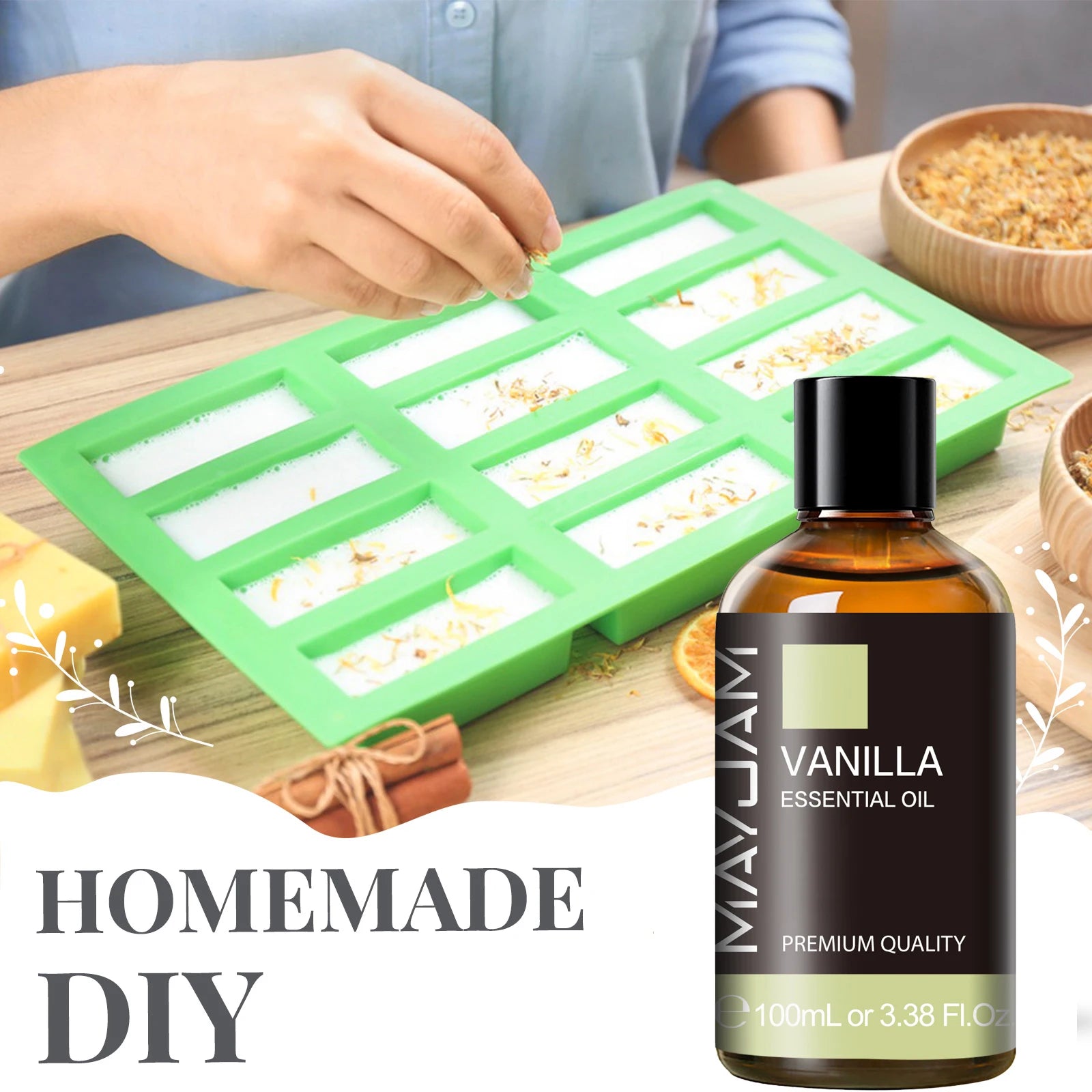 Pure Plant Essential Oil 100ml — Peppermint, Lavender, Frankincense &amp; More for Diffuser &amp; Aromatherapy