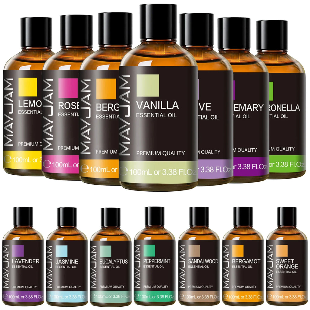 Pure Plant Essential Oil 100ml — Peppermint, Lavender, Frankincense &amp; More for Diffuser &amp; Aromatherapy