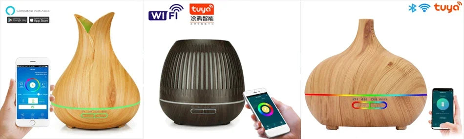 Smart WiFi Aroma Diffuser with LED — App &amp; Voice Control, Alexa &amp; Google Home Compatible