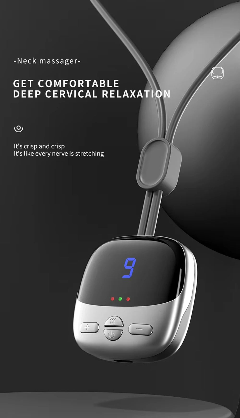 Mini Hanging Neck Massager — EMS Pulse Hot Compress, Rechargeable Cervical Pain Relief
