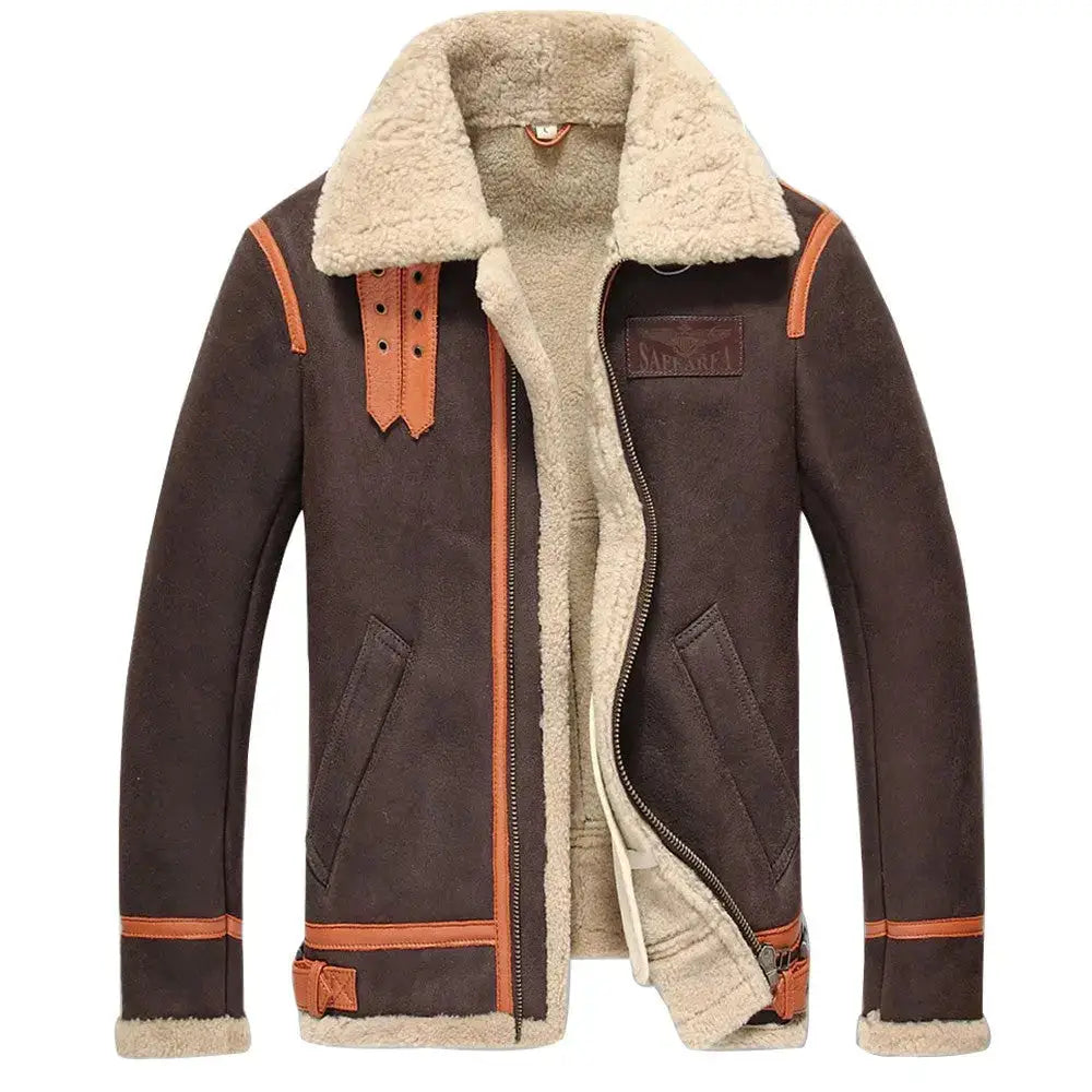 Sheepskin Leather Aviator Jacket