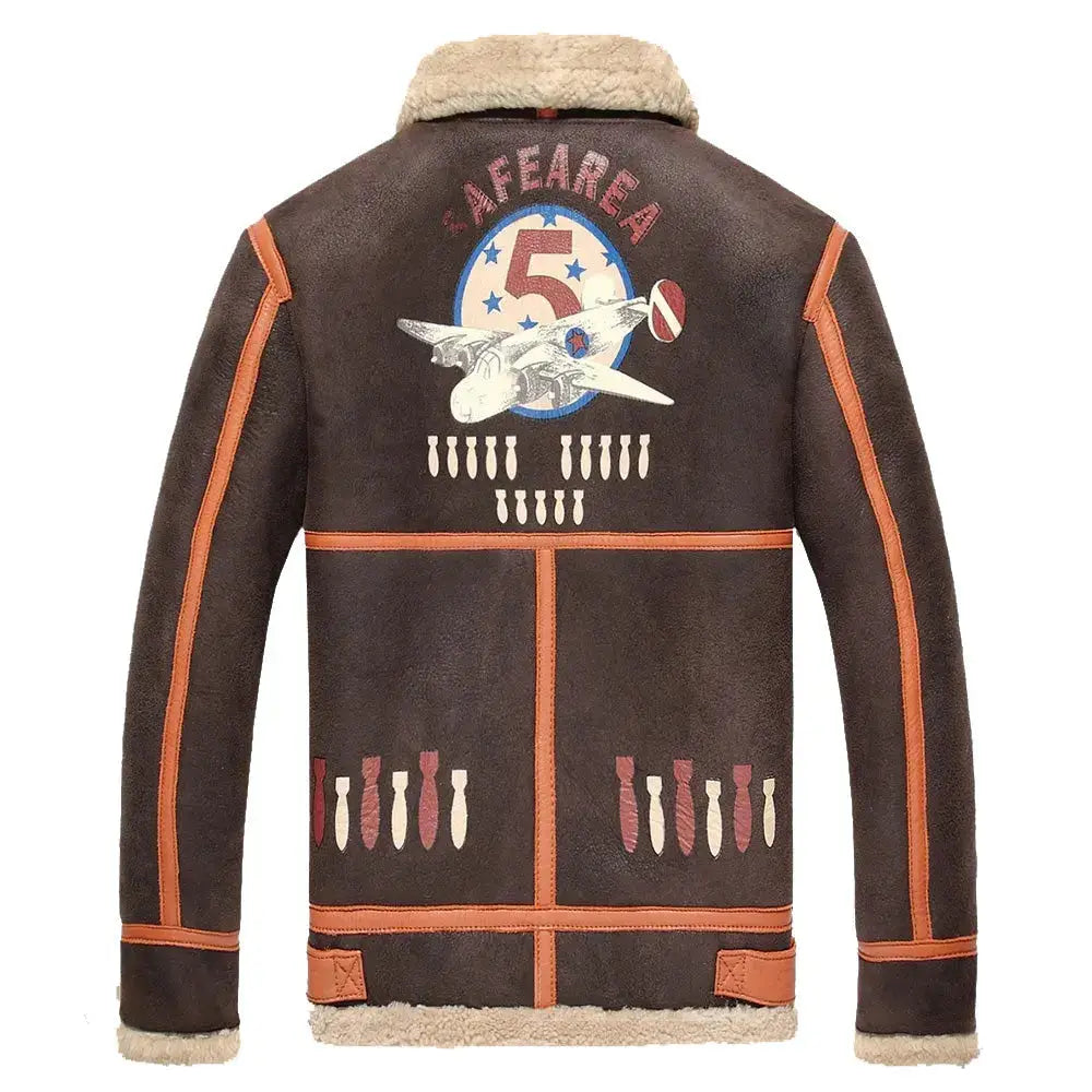Sheepskin Leather Aviator Jacket